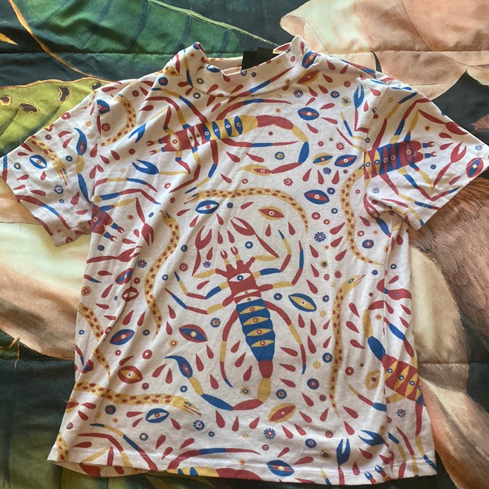 Nooworks Scorpion print mock neck tee S
